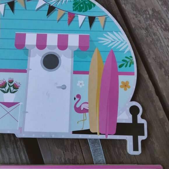 Summer Camper Wall Decor Sign Flamingo Surfboard Retro Boho Tropical Beachy Tiki - Picture 3 of 5